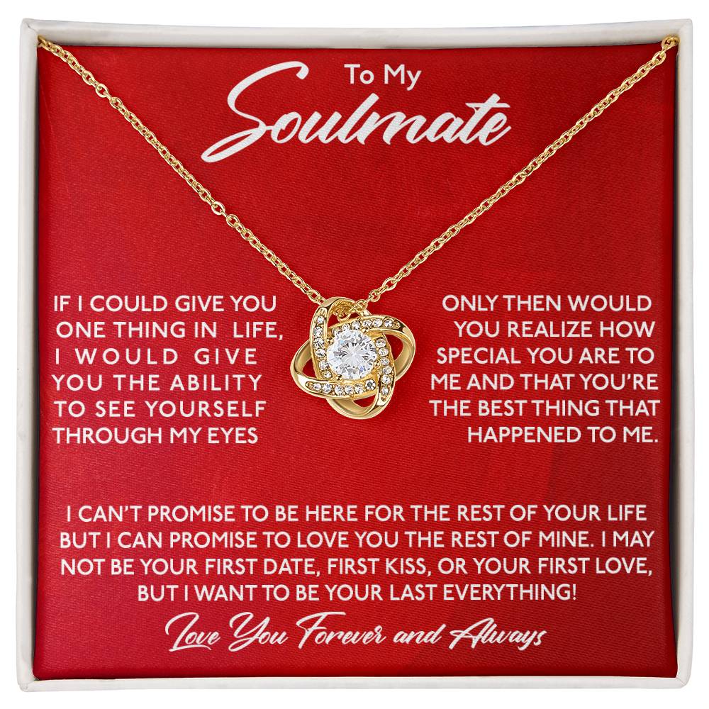 To My Soulmate, You Are Special To Me - Love Knot Neckalce