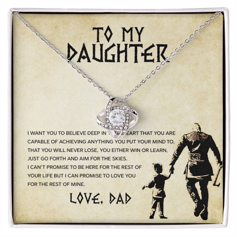 To My Daughter, You Will Never Lose - Love Knot Neckalce