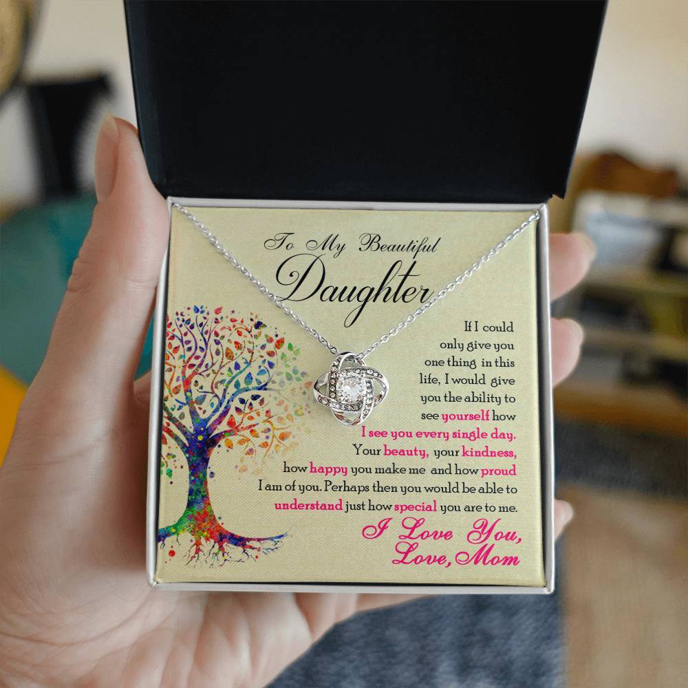 To My Beautiful Daughter, You Are Special To Me - Love Knot Neckalce
