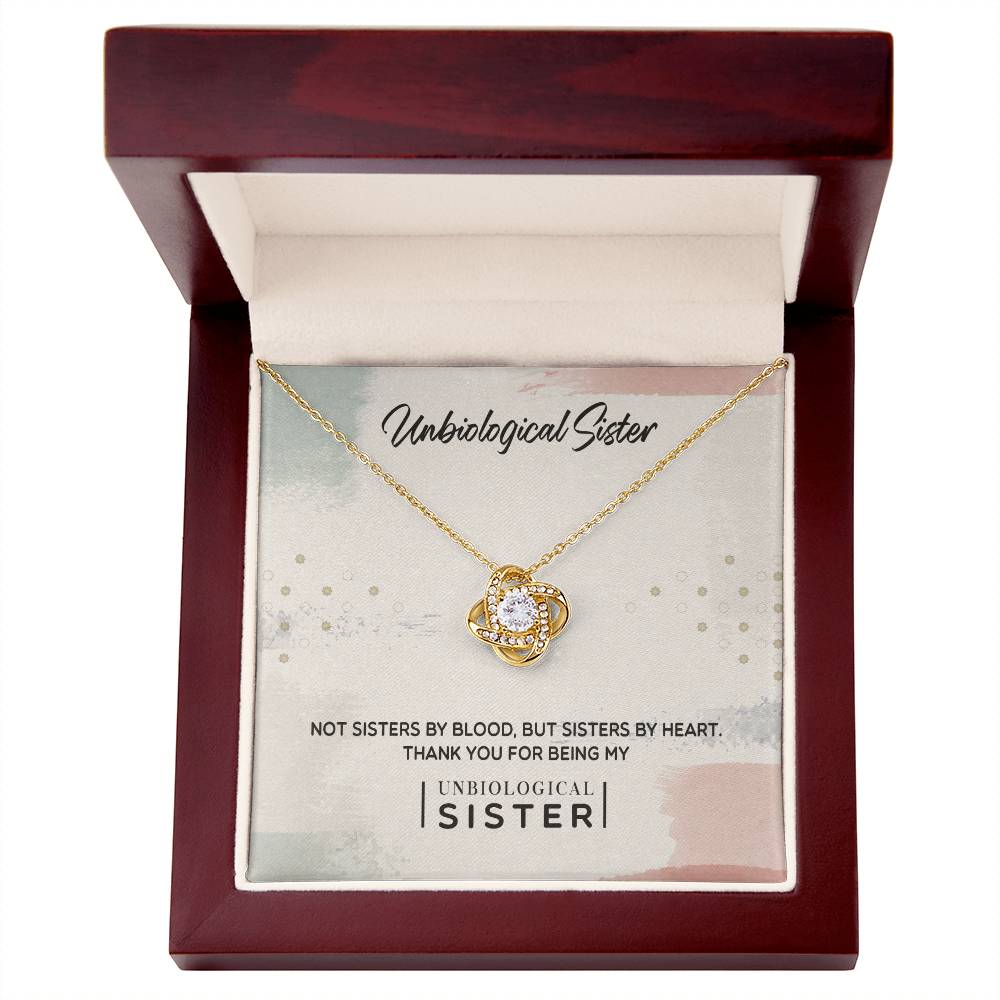 To My Unbiological Sister, Thank You - Love Knot Neckalce