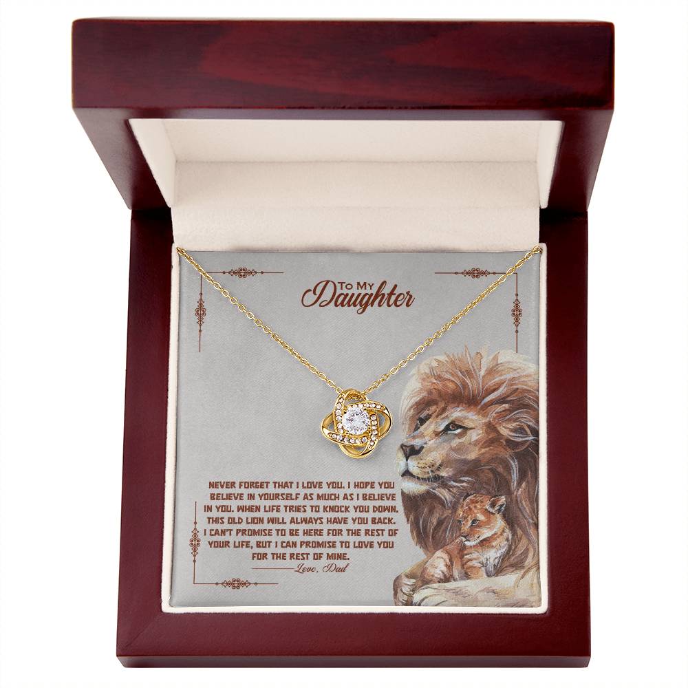 To My Beautiful Daughter, I Promise To Love You For The Rest Of My Life - Love Knot Neckalce