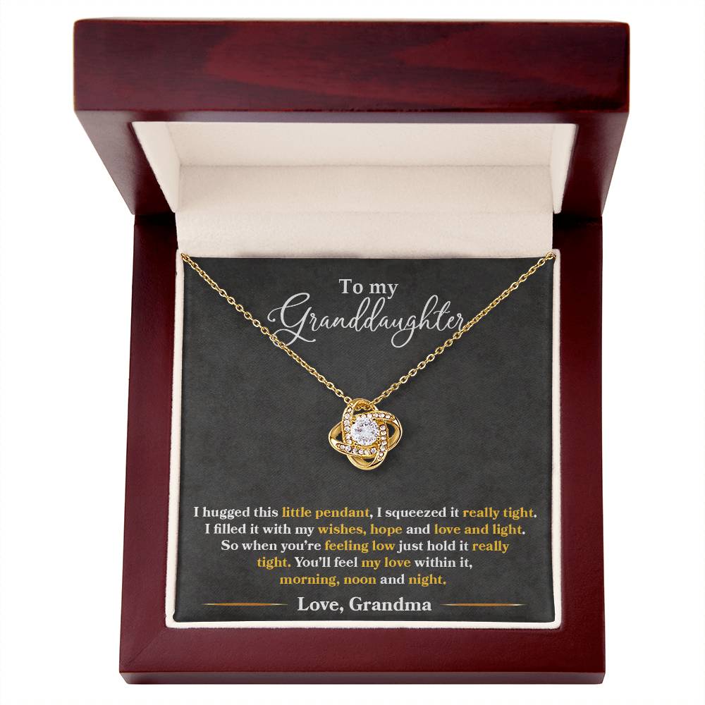 To My Granddaughter, You_ll Feel My Love Within This - Love Knot Neckalce
