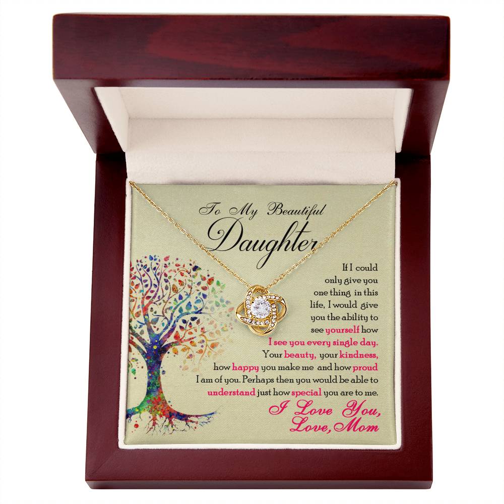 To My Beautiful Daughter, You Are Special To Me - Love Knot Neckalce