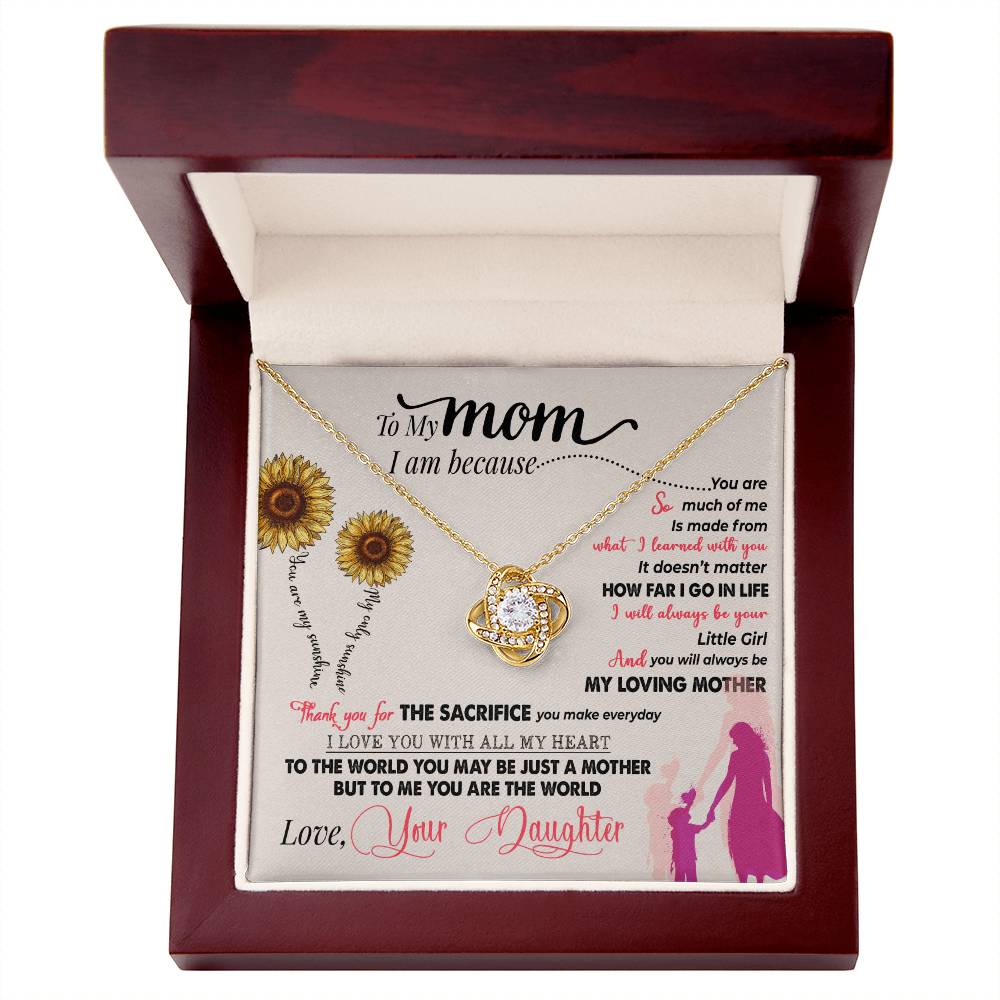 To My Mom, Thank You For Everything - Love Knot Neckalce