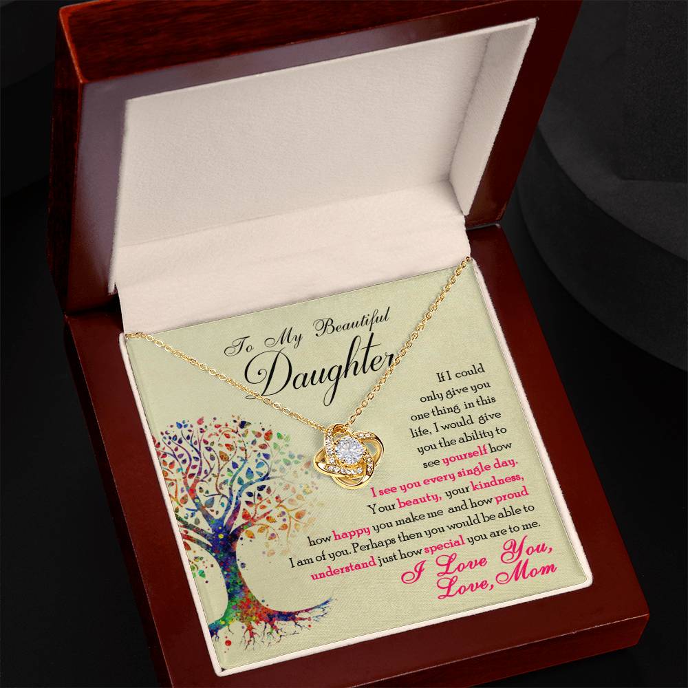 To My Beautiful Daughter, You Are Special To Me - Love Knot Neckalce