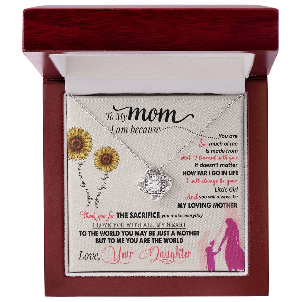 To My Mom, Thank You For Everything - Love Knot Neckalce