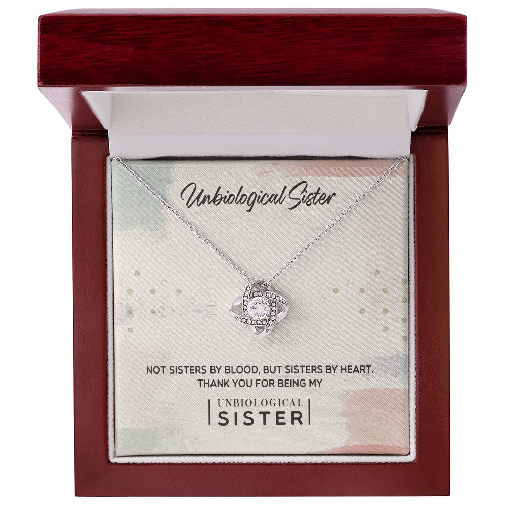 To My Unbiological Sister, Thank You - Love Knot Neckalce
