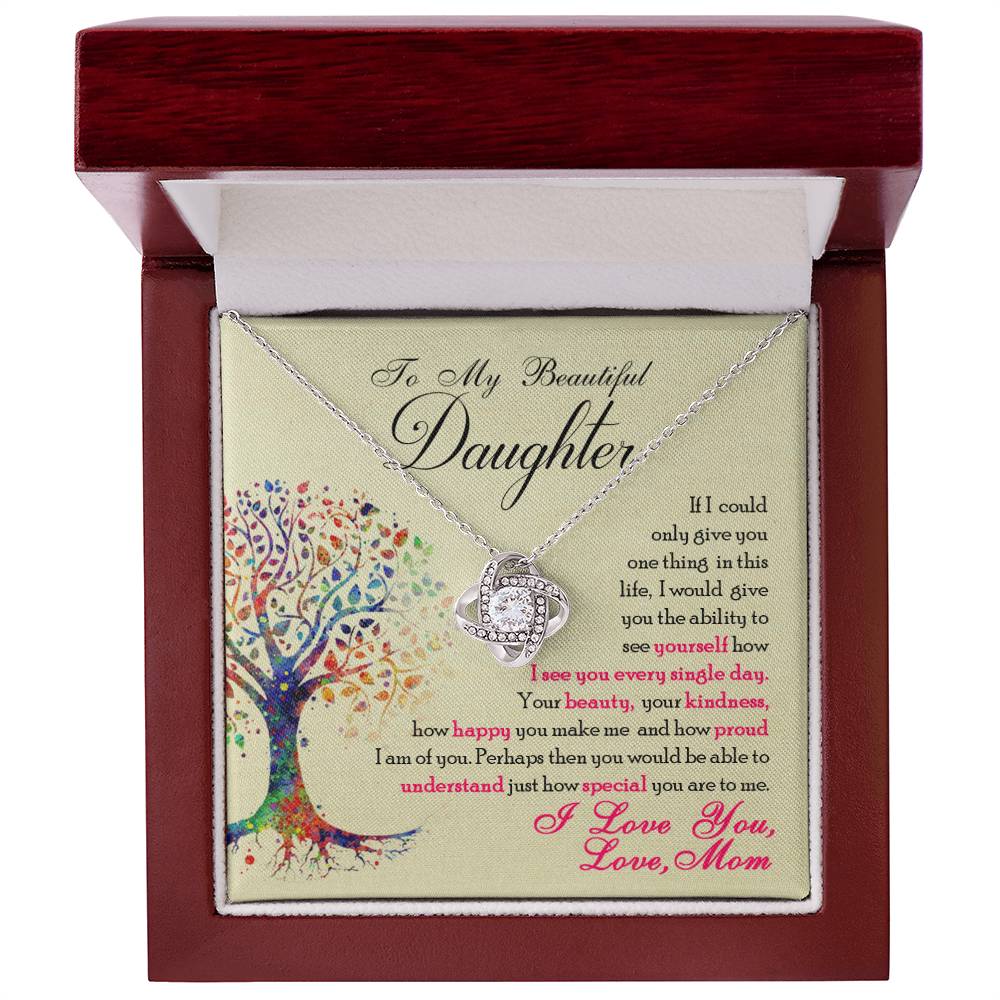 To My Beautiful Daughter, You Are Special To Me - Love Knot Neckalce