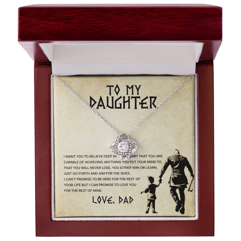 To My Daughter, You Will Never Lose - Love Knot Neckalce