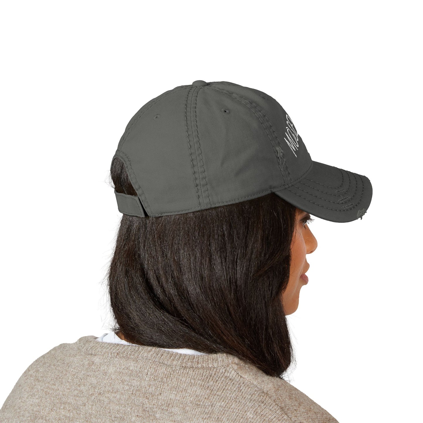 Embroidered Distressed Dad Hat