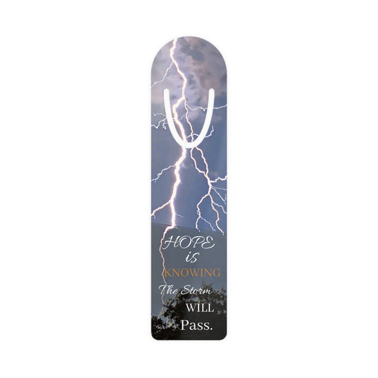 Bookmark - Lightning Strike Hope Aluminum Bookmark, Inspirational Quote, Book Lover Gift, Reading Accessory, Bookish Present, Page Marker