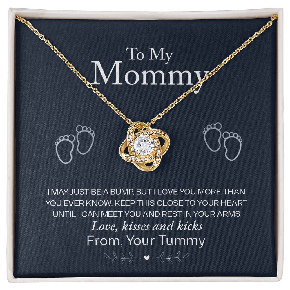 To My Mommy, Love From Your Tummy - Love Knot Neckalce