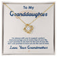 To My Granddaughter, I Love You For The Rest Of My Life - Love Knot Neckalce