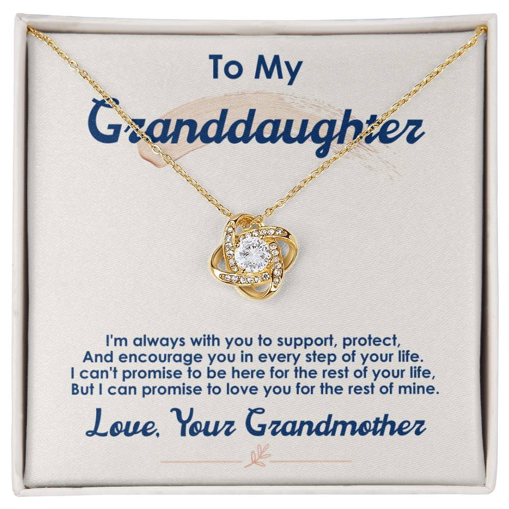 To My Granddaughter, I Love You For The Rest Of My Life - Love Knot Neckalce