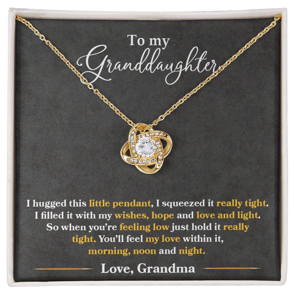 To My Granddaughter, You_ll Feel My Love Within This - Love Knot Neckalce