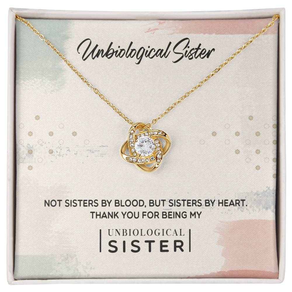 To My Unbiological Sister, Thank You - Love Knot Neckalce