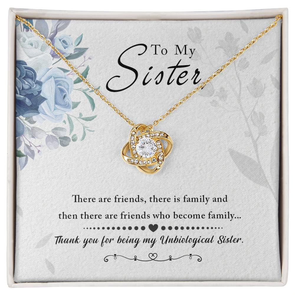 To My Sister, Thank You For Everything - Love Knot Neckalce