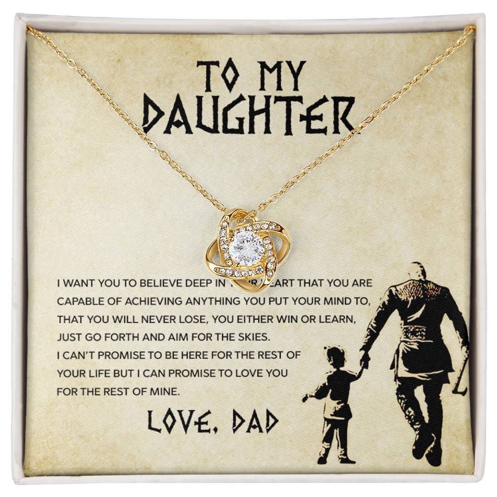 To My Daughter, You Will Never Lose - Love Knot Neckalce