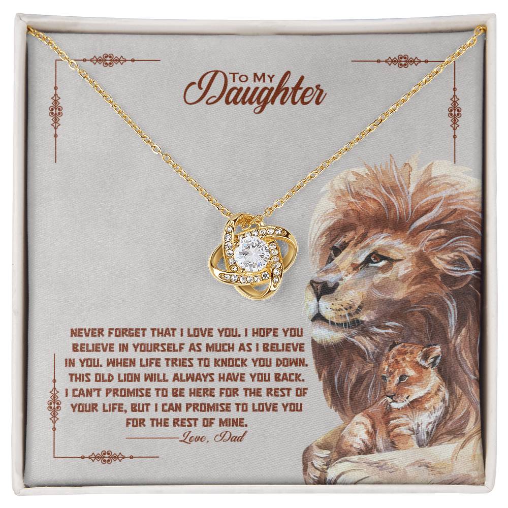To My Beautiful Daughter, I Promise To Love You For The Rest Of My Life - Love Knot Neckalce