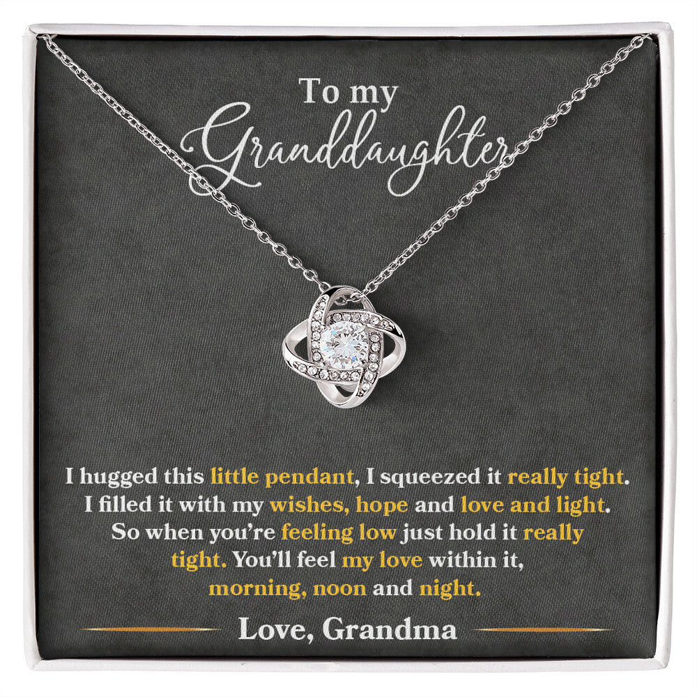 To My Granddaughter, You_ll Feel My Love Within This - Love Knot Neckalce