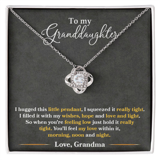 To My Granddaughter, You_ll Feel My Love Within This - Love Knot Neckalce
