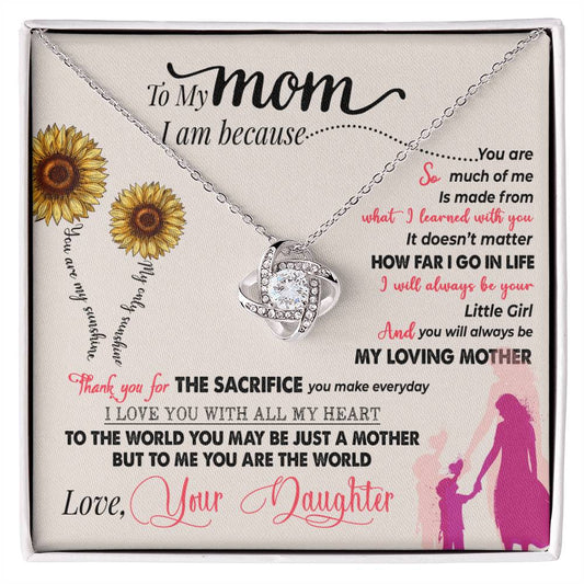 To My Mom, Thank You For Everything - Love Knot Neckalce