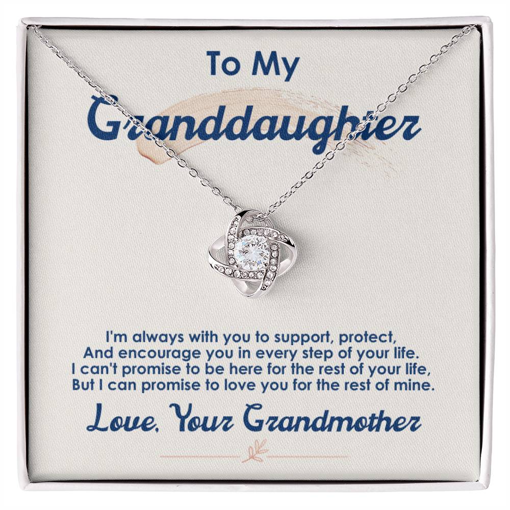 To My Granddaughter, I Love You For The Rest Of My Life - Love Knot Neckalce