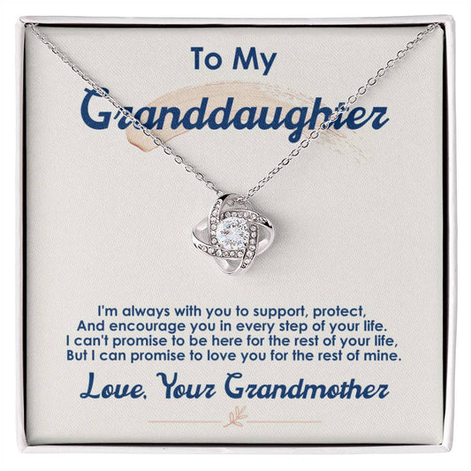 To My Granddaughter, I Love You For The Rest Of My Life - Love Knot Neckalce