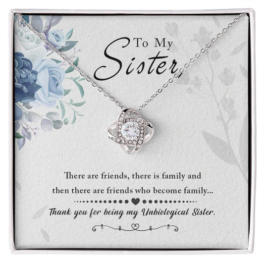 To My Sister, Thank You For Everything - Love Knot Neckalce