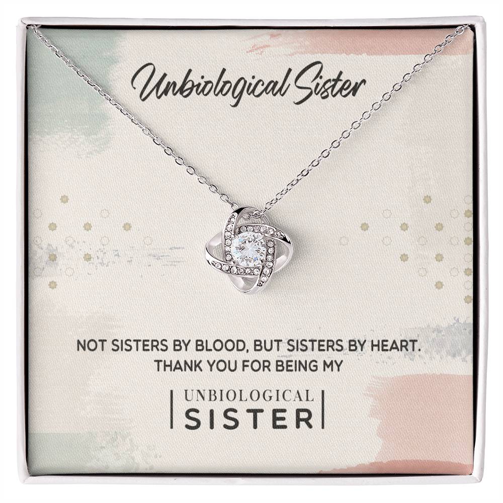 To My Unbiological Sister, Thank You - Love Knot Neckalce