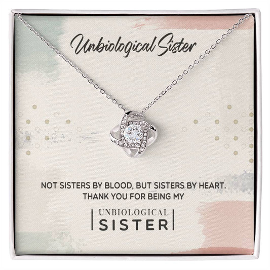 To My Unbiological Sister, Thank You - Love Knot Neckalce