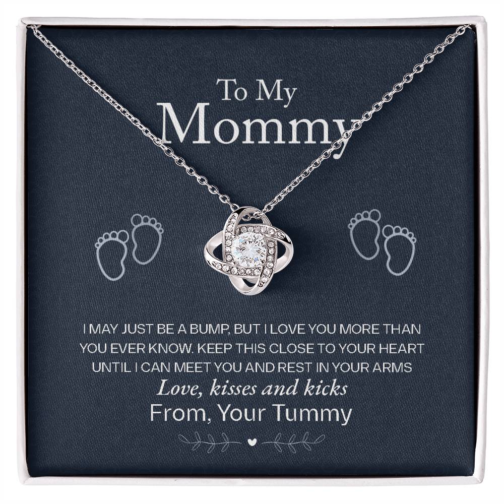 To My Mommy, Love From Your Tummy - Love Knot Neckalce