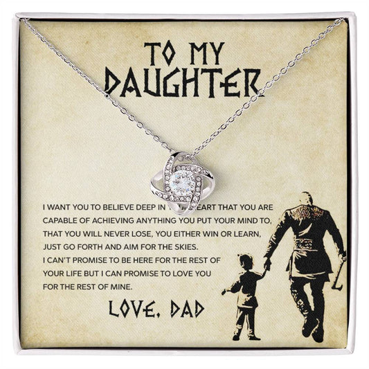 To My Daughter, You Will Never Lose - Love Knot Neckalce