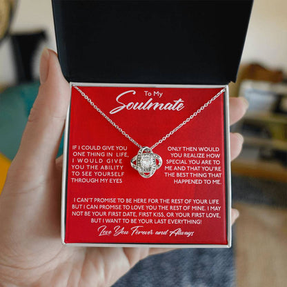 To My Soulmate, You Are Special To Me - Love Knot Neckalce