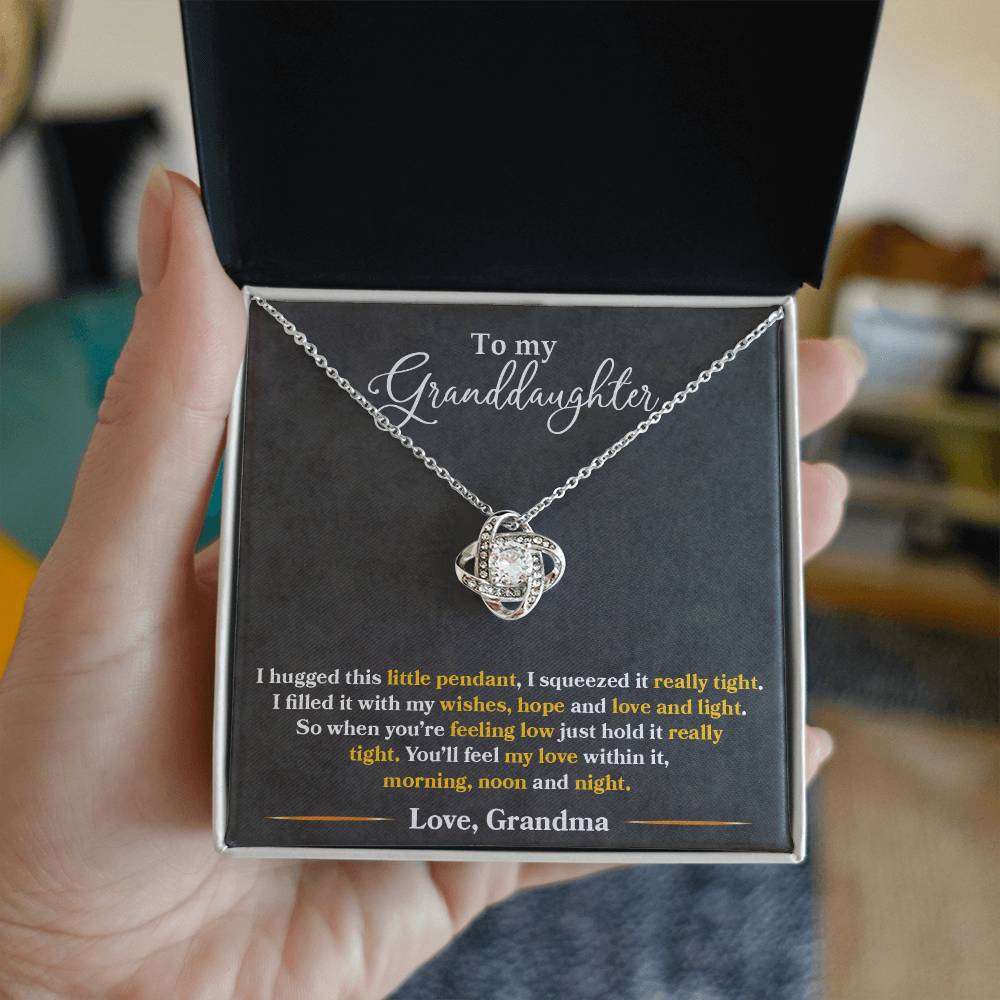 To My Granddaughter, You_ll Feel My Love Within This - Love Knot Neckalce