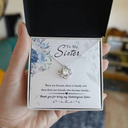 To My Sister, Thank You For Everything - Love Knot Neckalce