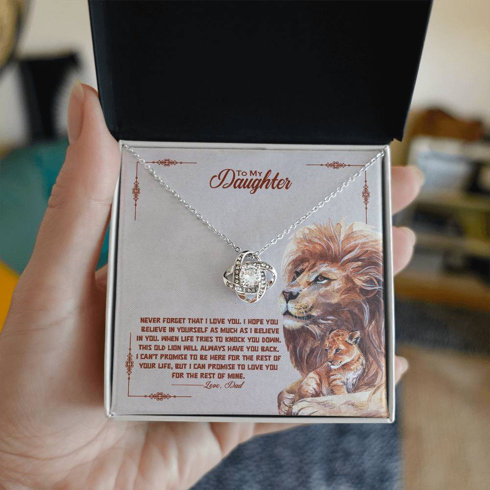 To My Beautiful Daughter, I Promise To Love You For The Rest Of My Life - Love Knot Neckalce