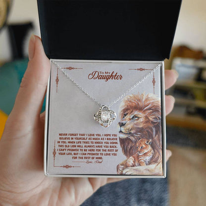 To My Beautiful Daughter, I Promise To Love You For The Rest Of My Life - Love Knot Neckalce