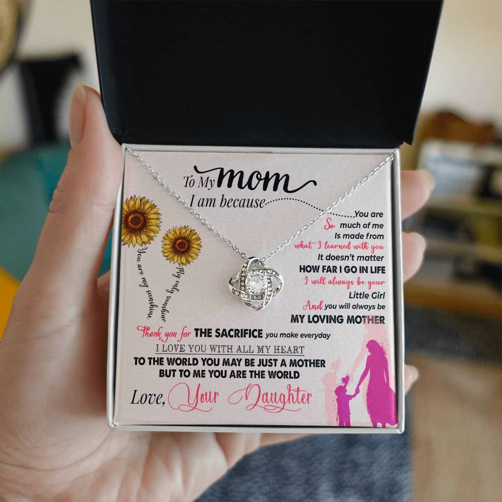 To My Mom, Thank You For Everything - Love Knot Neckalce