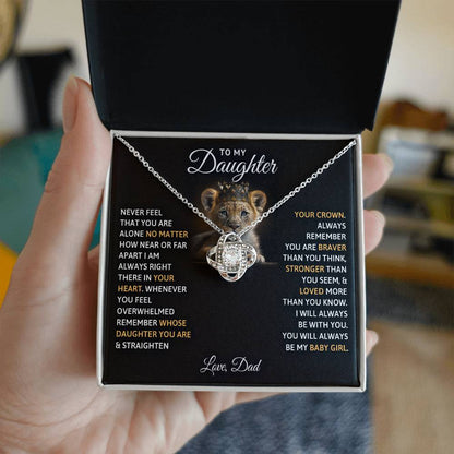 To My Daughter, You Will Always Be My Baby Girls - Love Knot Neckalce