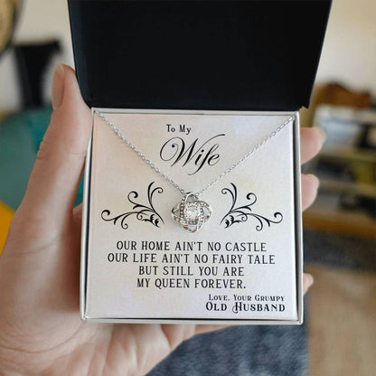To My Wife, You Are My Queen Forever - Love Knot Neckalce