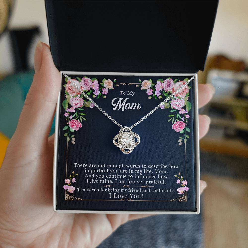 To My Mom, Thank yOU For Being My Friend - Love Knot Neckalce