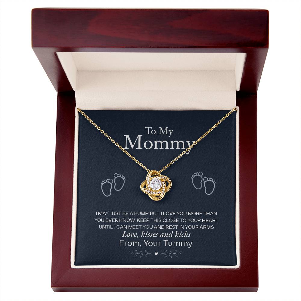 To My Mommy, Love From Your Tummy - Love Knot Neckalce