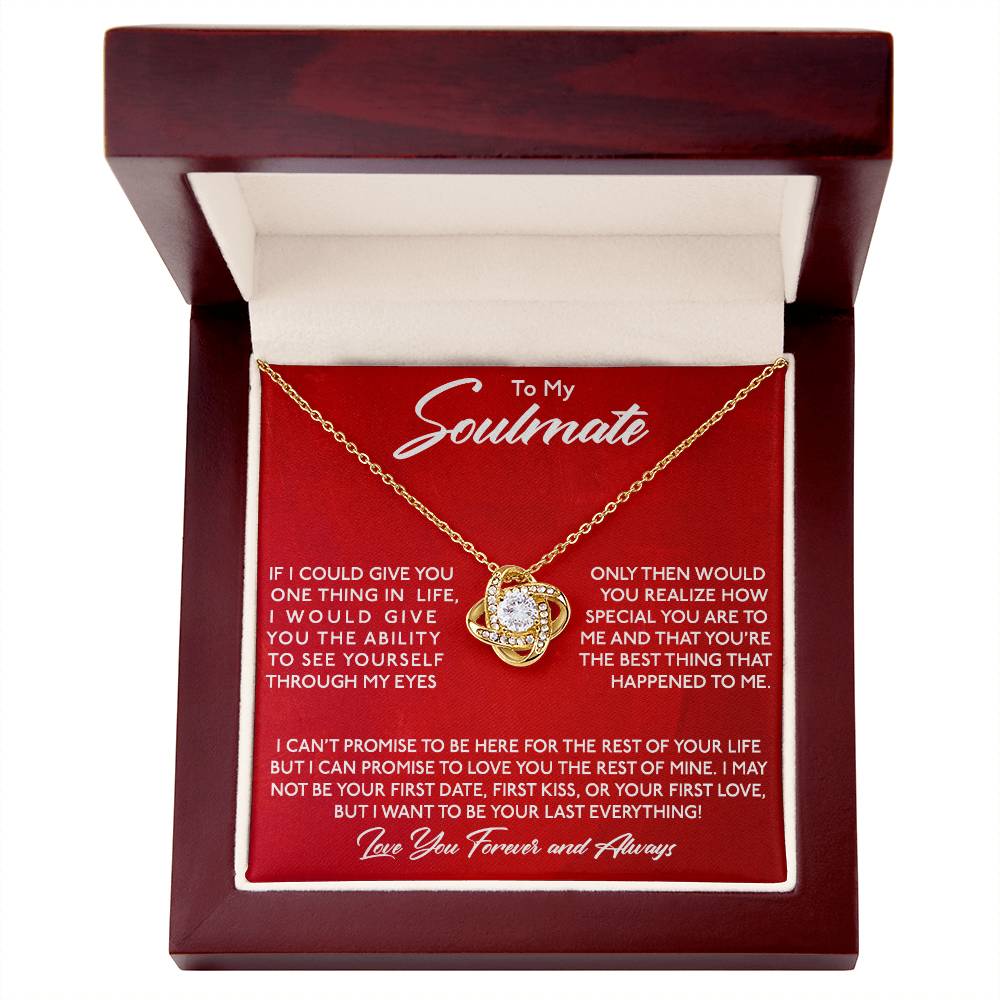 To My Soulmate, You Are Special To Me - Love Knot Neckalce