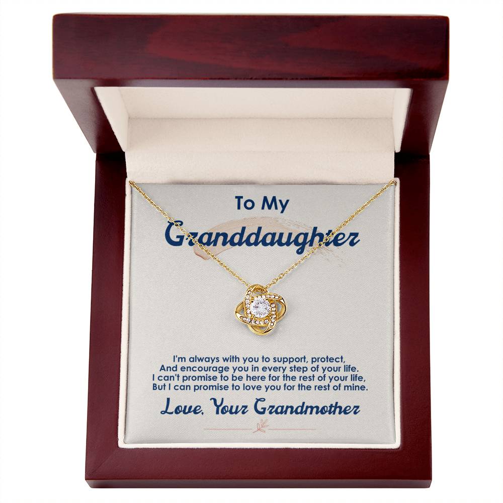 To My Granddaughter, I Love You For The Rest Of My Life - Love Knot Neckalce