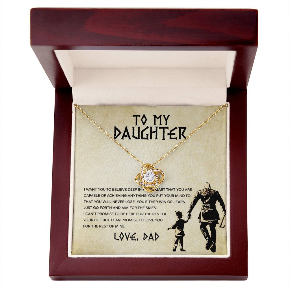 To My Daughter, You Will Never Lose - Love Knot Neckalce