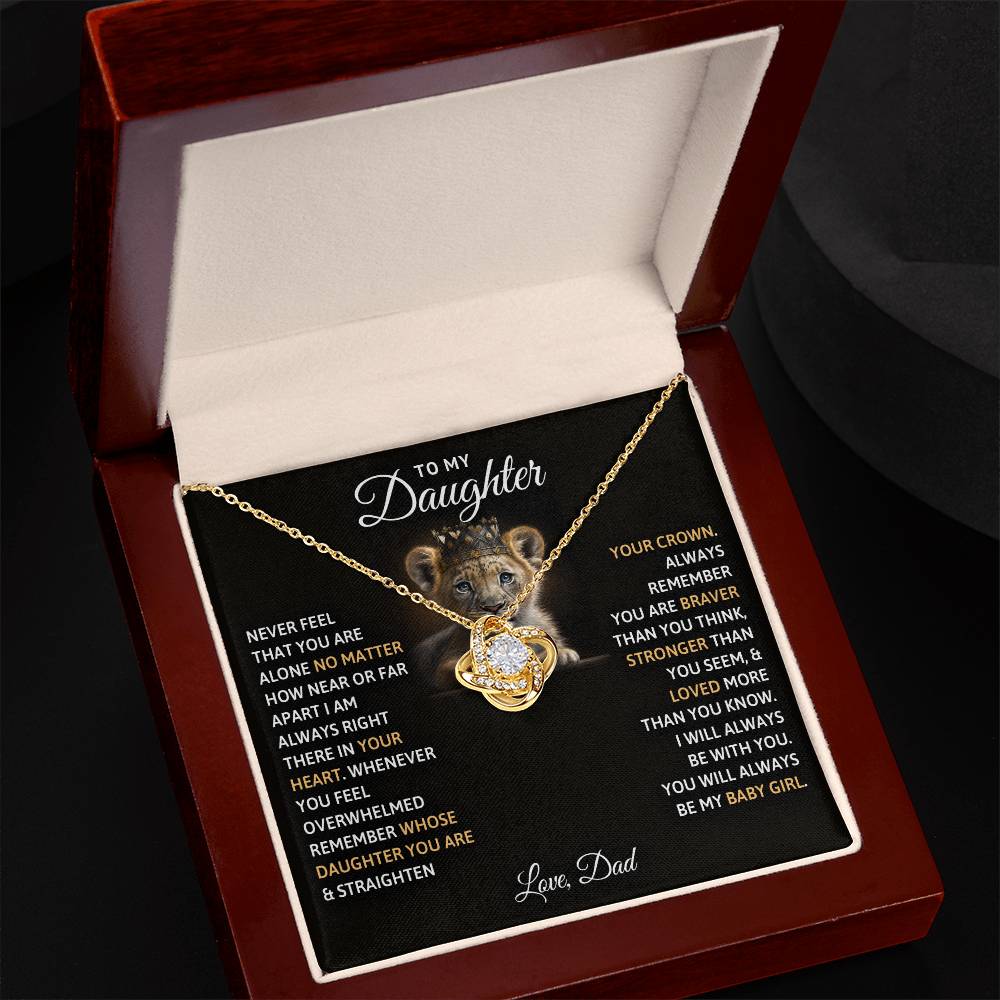 To My Daughter, You Will Always Be My Baby Girls - Love Knot Neckalce