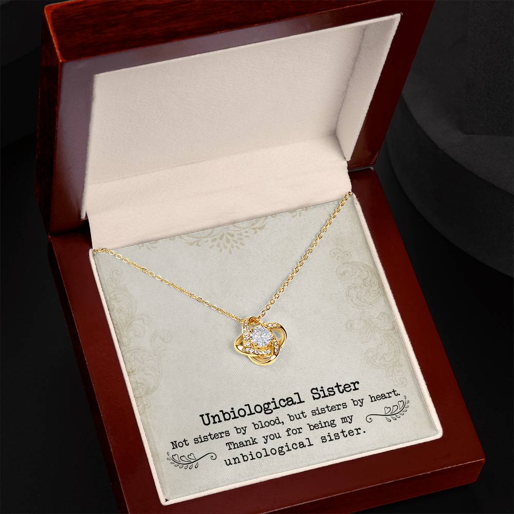To My Unbiological Sister, Sister By Heart - Love Knot Neckalce