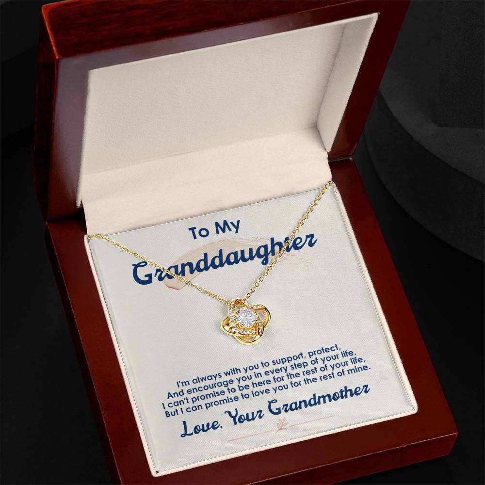 To My Granddaughter, I Love You For The Rest Of My Life - Love Knot Neckalce