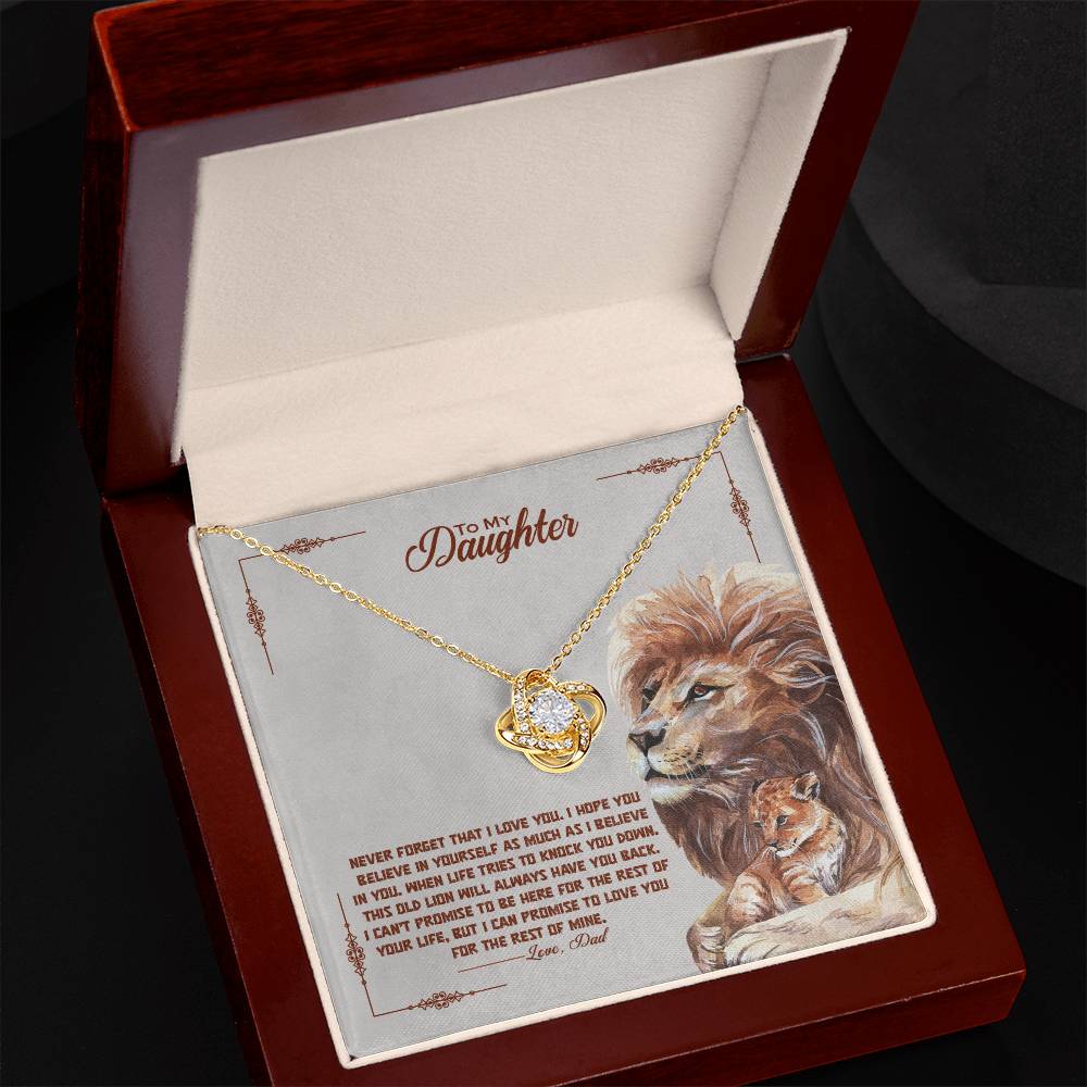 To My Beautiful Daughter, I Promise To Love You For The Rest Of My Life - Love Knot Neckalce